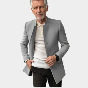 Men's Business Jacket  Classic Long Coat  Windbreaker Overcoat  Vintage Style  Multiple Colours