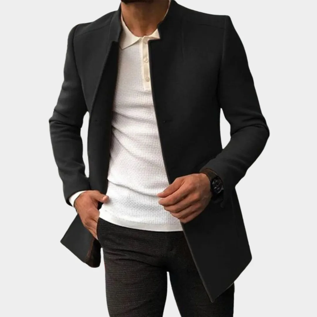Men's Business Jacket  Classic Long Coat  Windbreaker Overcoat  Vintage Style  Multiple Colours