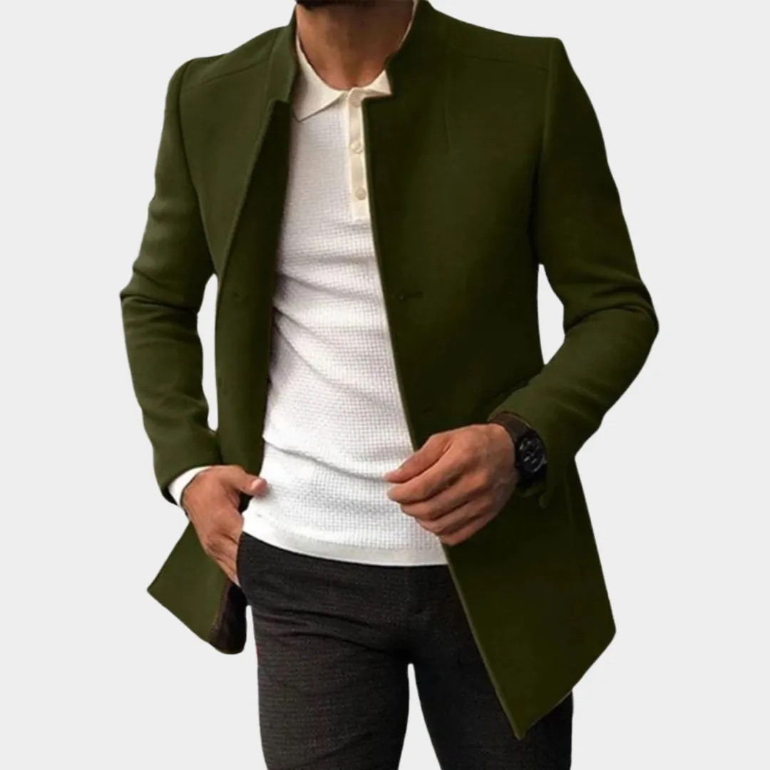 Men's Business Jacket  Classic Long Coat  Windbreaker Overcoat  Vintage Style  Multiple Colours