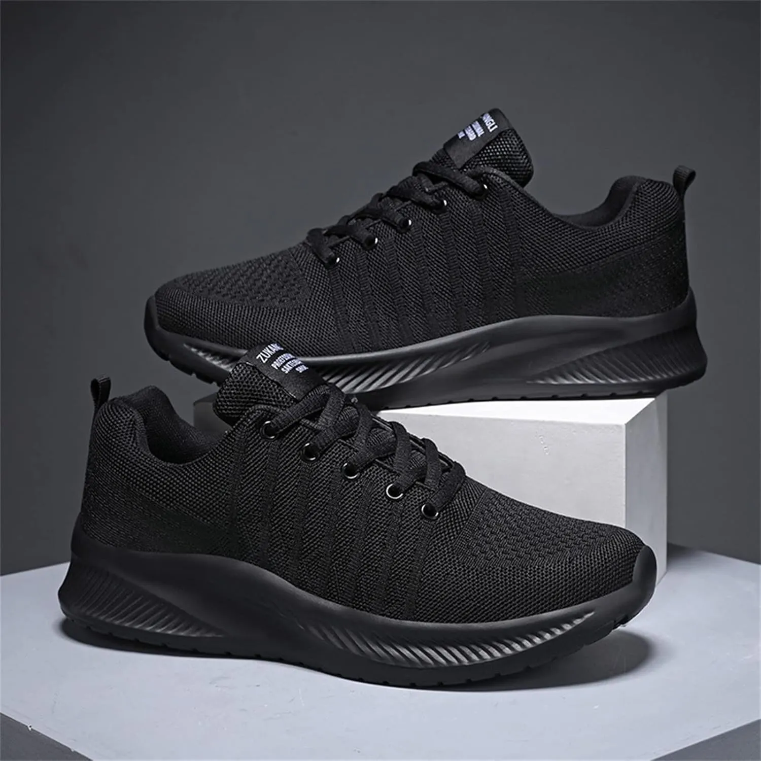 Men's Comfortable Stretch Workout Shoes Lace Up Lightweight Breathable Fashion Sneaker Casual Stretch Sneaker