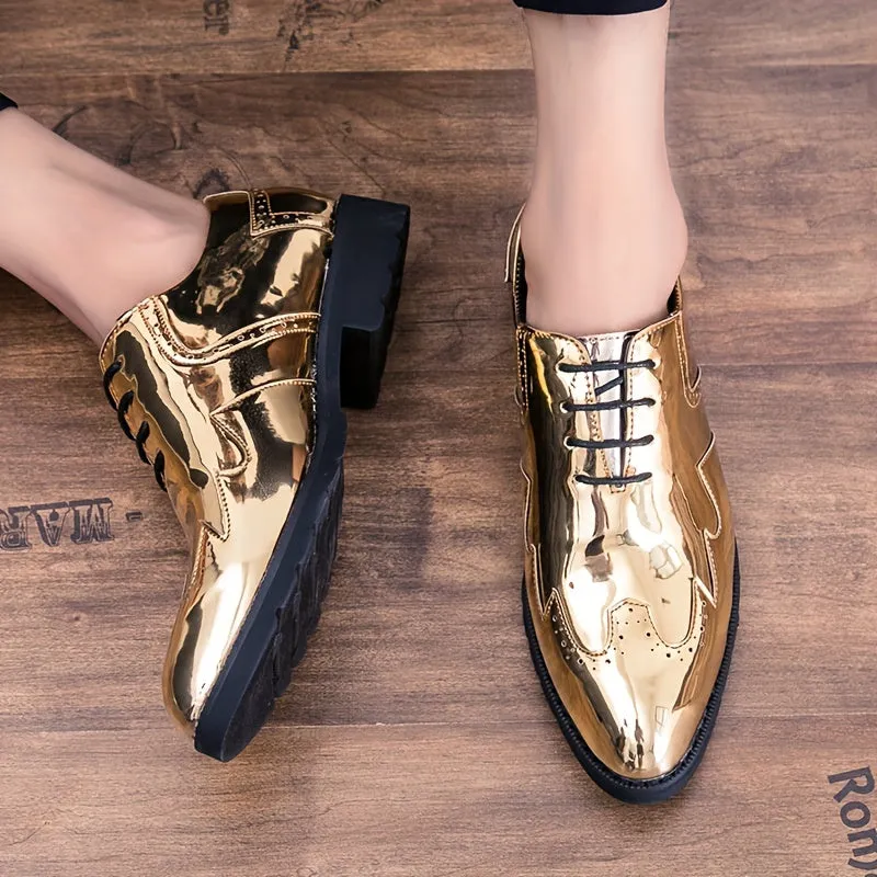 Men's Dress Shoes For Party | Elegant Golden Footwear