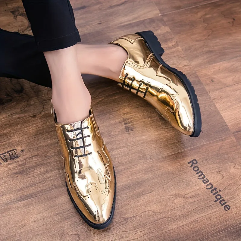 Men's Dress Shoes For Party | Elegant Golden Footwear