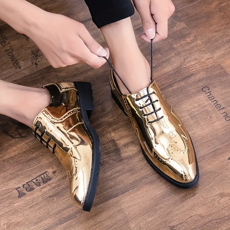 Men's Dress Shoes For Party | Elegant Golden Footwear