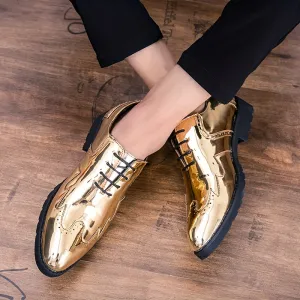 Men's Dress Shoes For Party | Elegant Golden Footwear