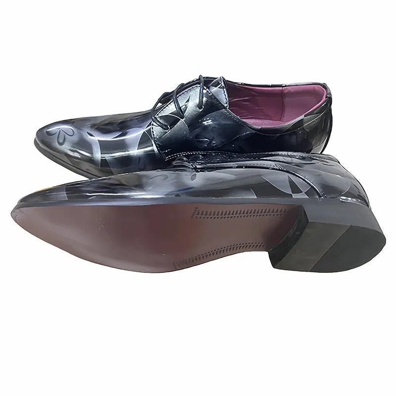 Mens England Style Luxurious Patent PU Leather Brogue Shoes