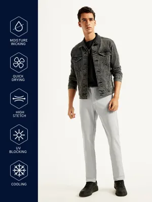 Men's Grey Slim Fit Tech Pants Chinos