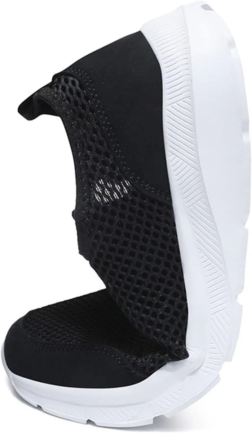 Mens Non Slip Walking Sneakers Lightweight Breathable Slip on Running Shoes Athletic Gym Tennis Shoes for Men