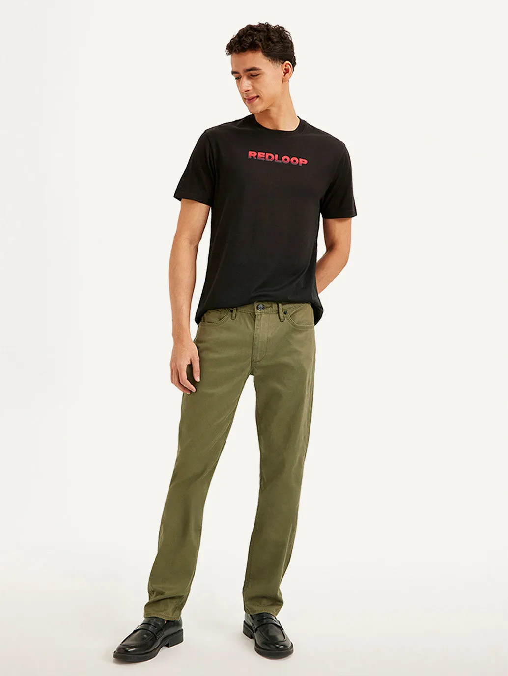 Men's Olive Slim Fit Trousers