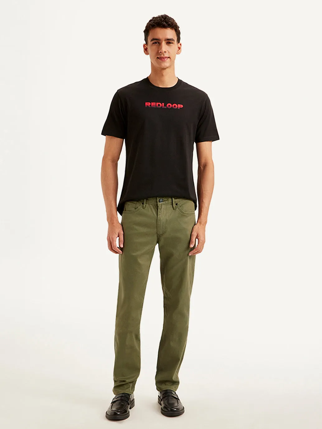Men's Olive Slim Fit Trousers
