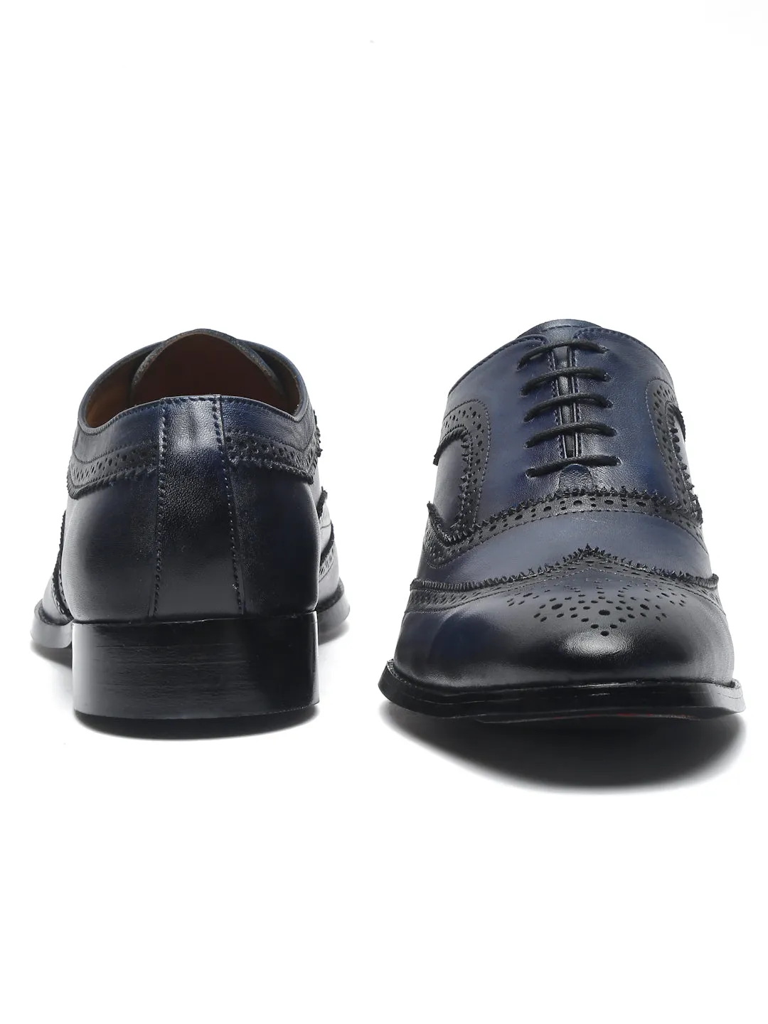 Men's Premium Italian Leather Handcrafted Blue Brogue Shoes