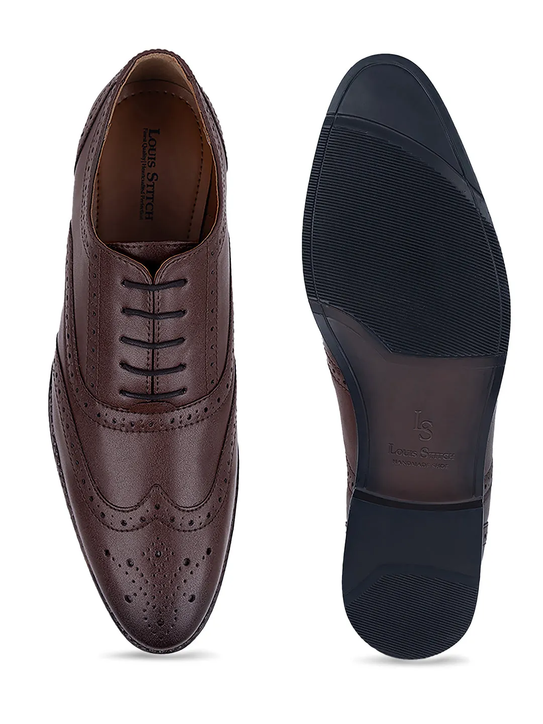 Men's Wingtip Brogue Style Comfortable Formal Lace Up Shoes