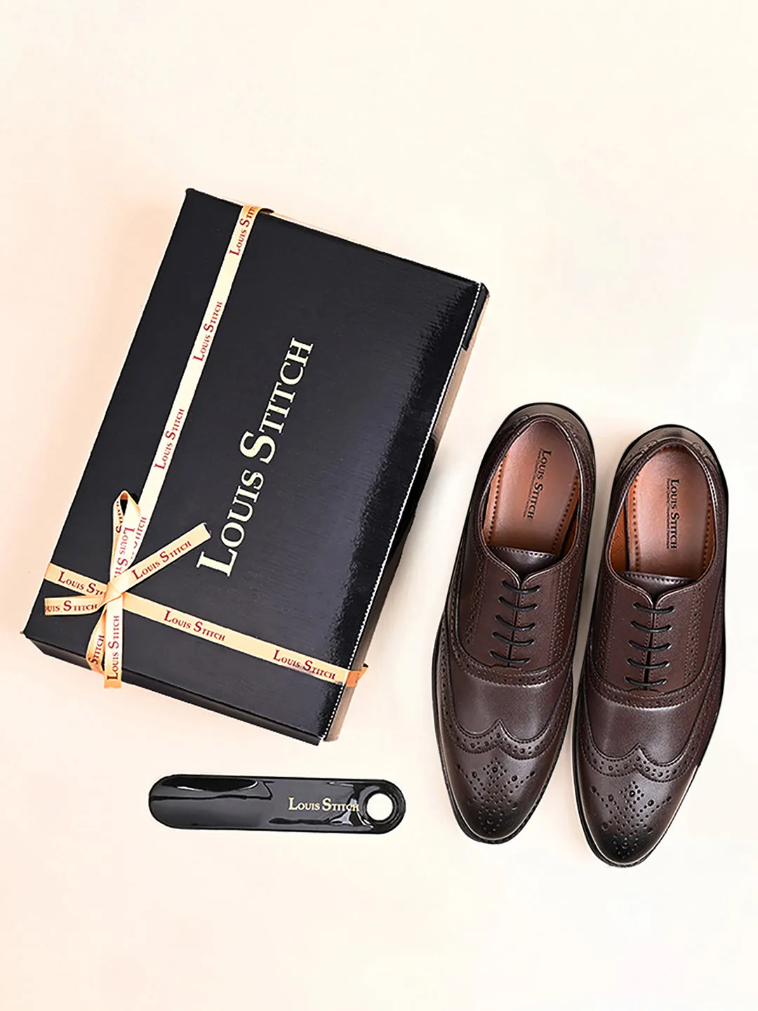 Men's Wingtip Brogue Style Comfortable Formal Lace Up Shoes