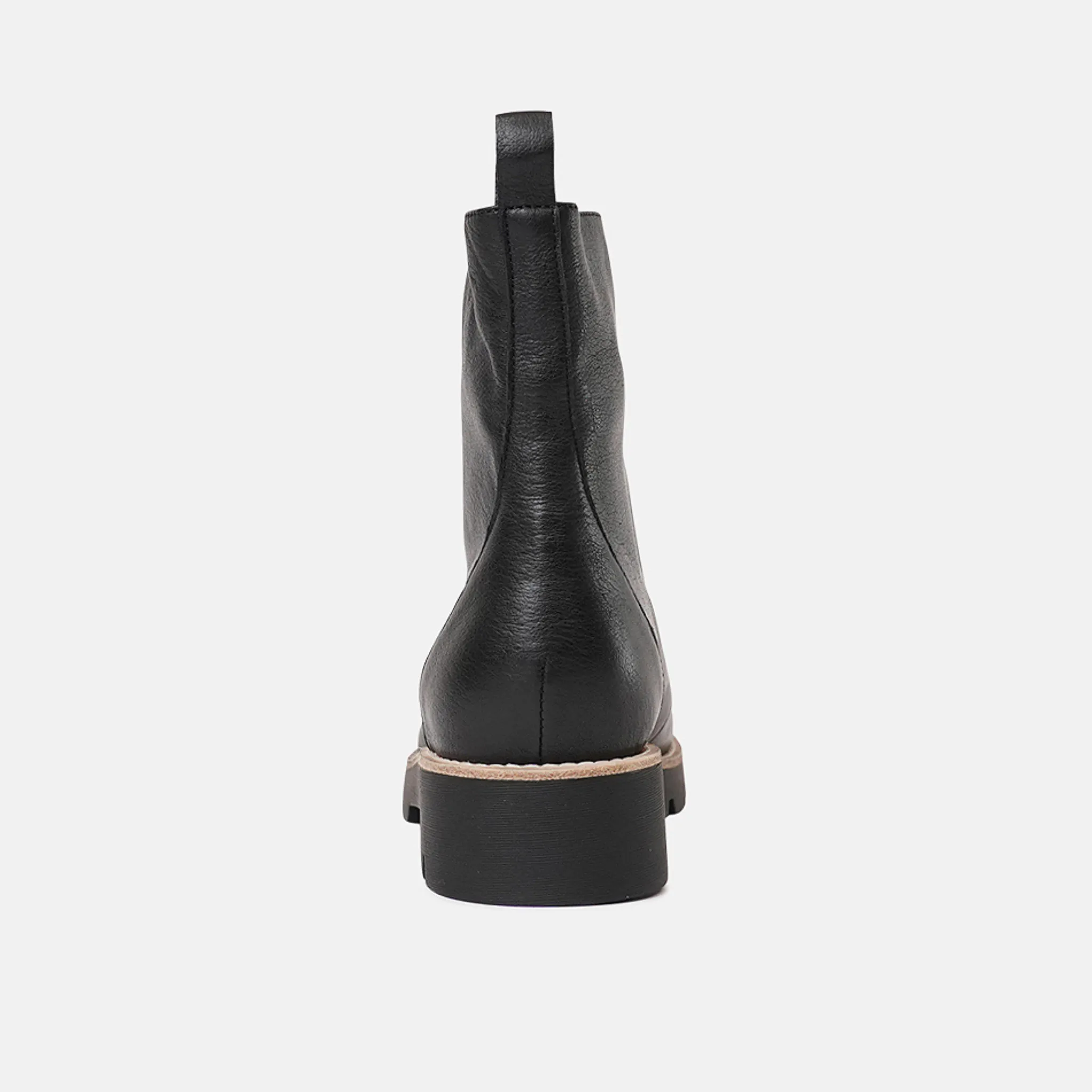 Mieyette Black Leather Ankle Boots