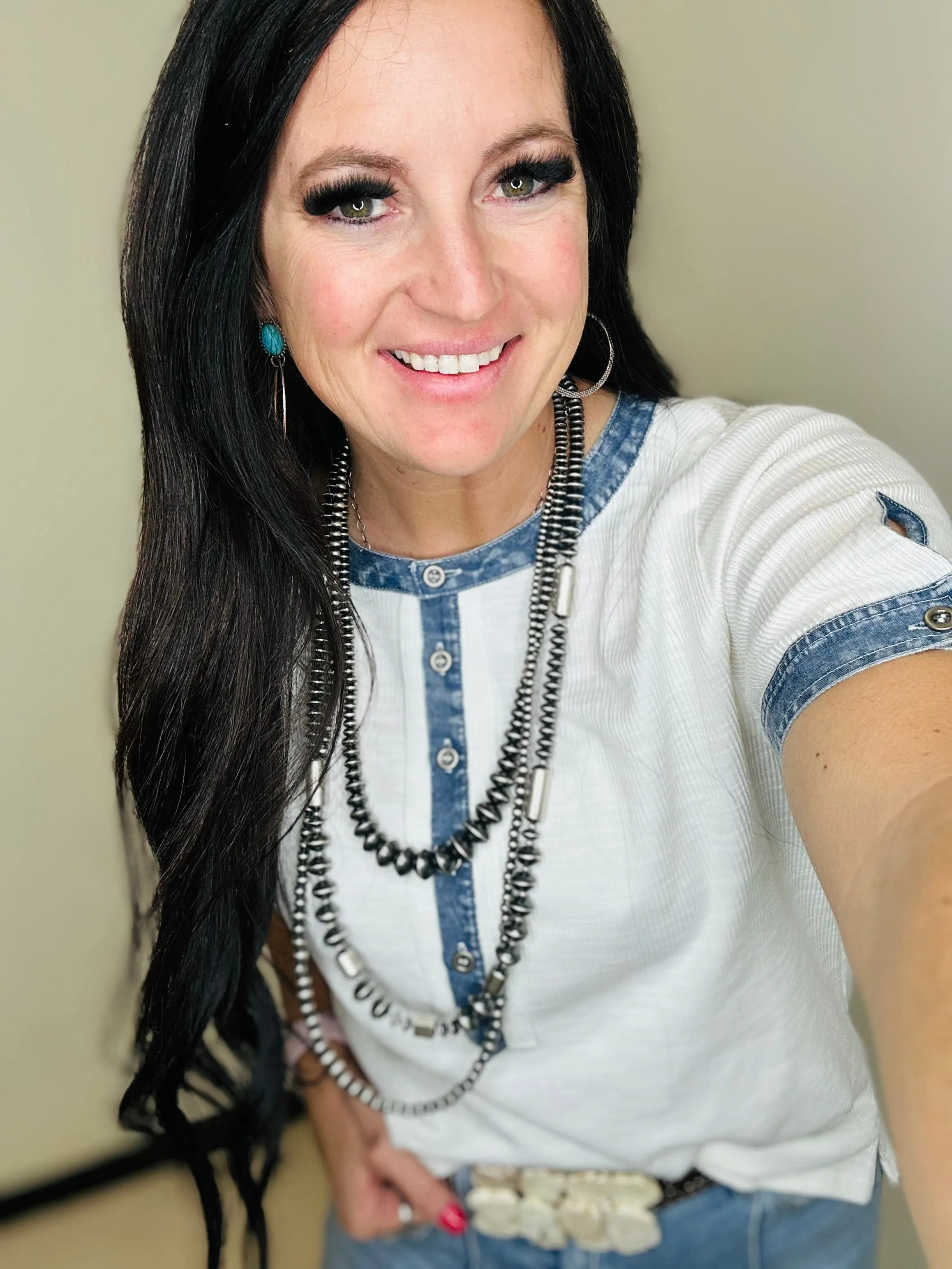 Mona Short Sleeve Henley Top