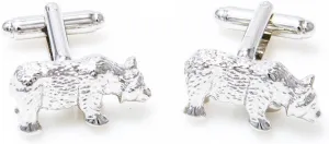 MRCUFF Bear Wall Street Pair Cufflinks in a Presentation Gift Box & Polishing Cloth