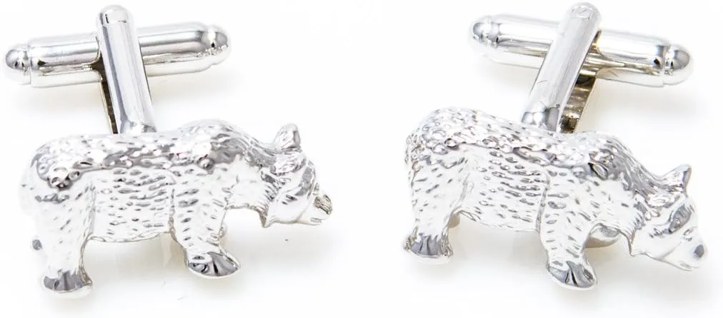 MRCUFF Bear Wall Street Pair Cufflinks in a Presentation Gift Box & Polishing Cloth