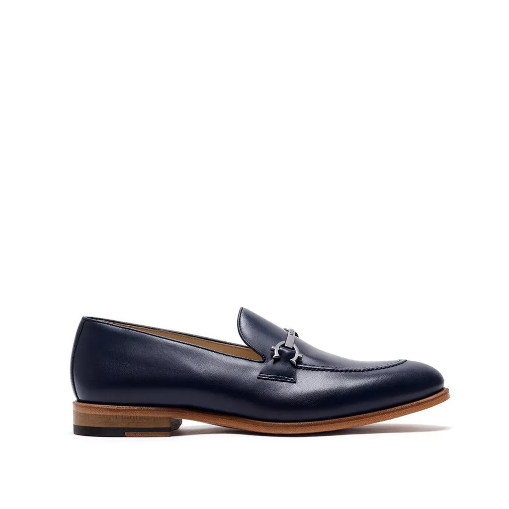 Navy Calf Horsebit Loafer