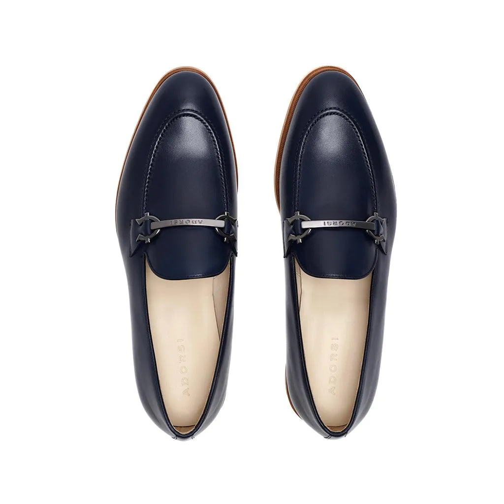 Navy Calf Horsebit Loafer