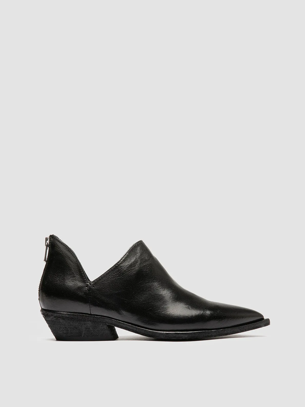 NOELIE DD 106 - Black Leather Zipped Boots