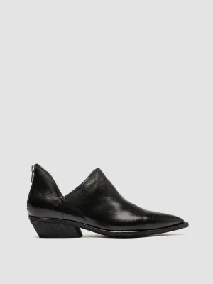 NOELIE DD 106 - Black Leather Zipped Boots
