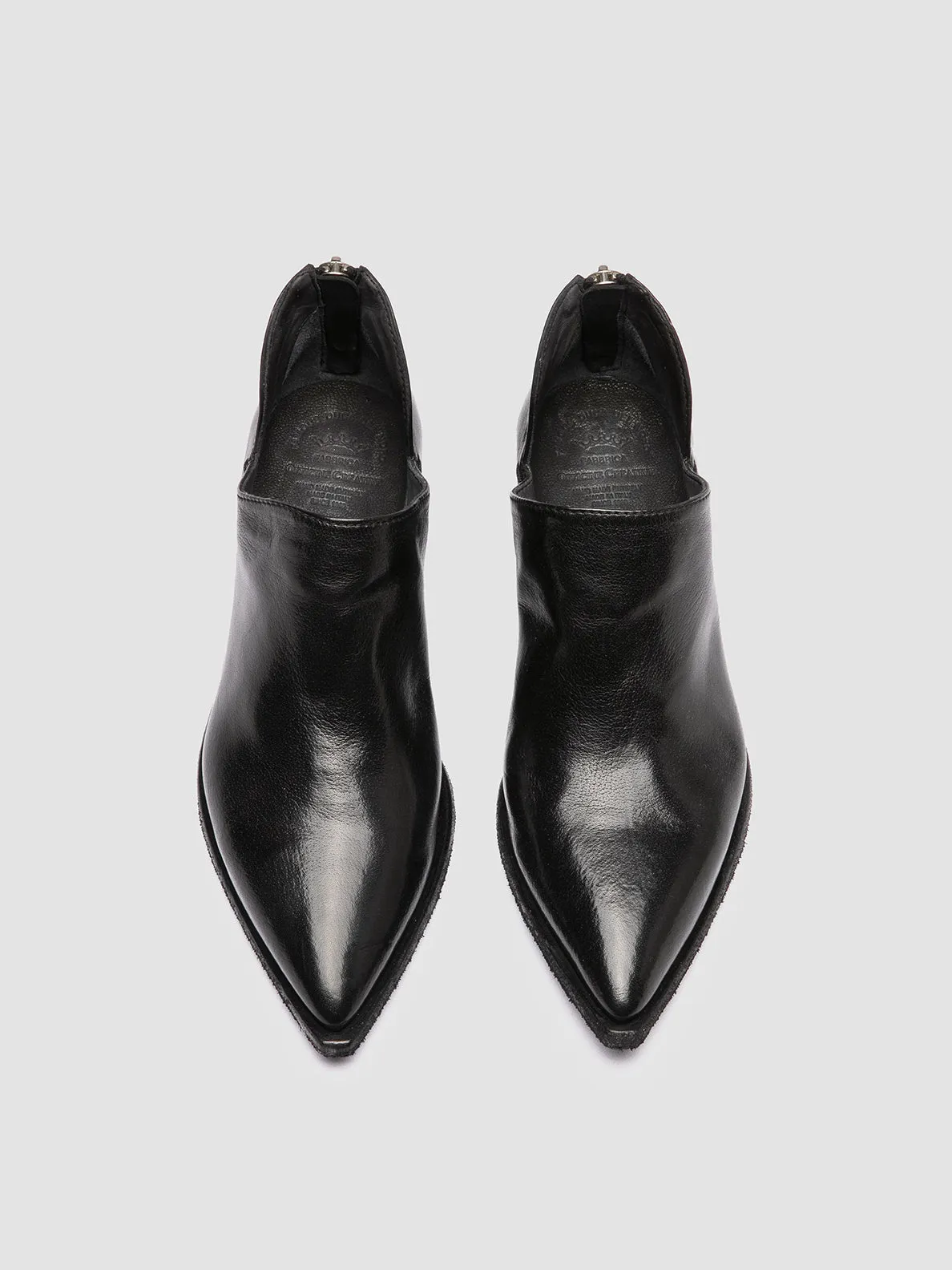 NOELIE DD 106 - Black Leather Zipped Boots