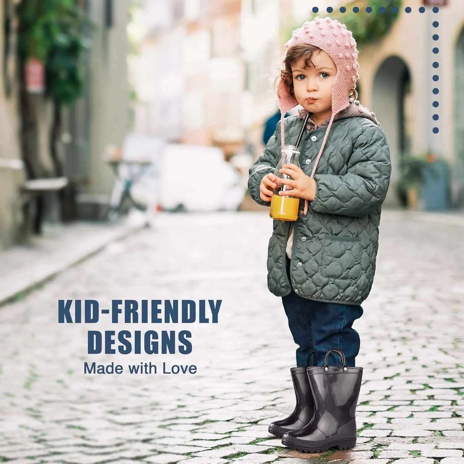 NORTY PVC Rain Boots for Kids - Waterproof PVC Boots Boys and Girls Solid & Printed Rainboots for Toddlers and Kids