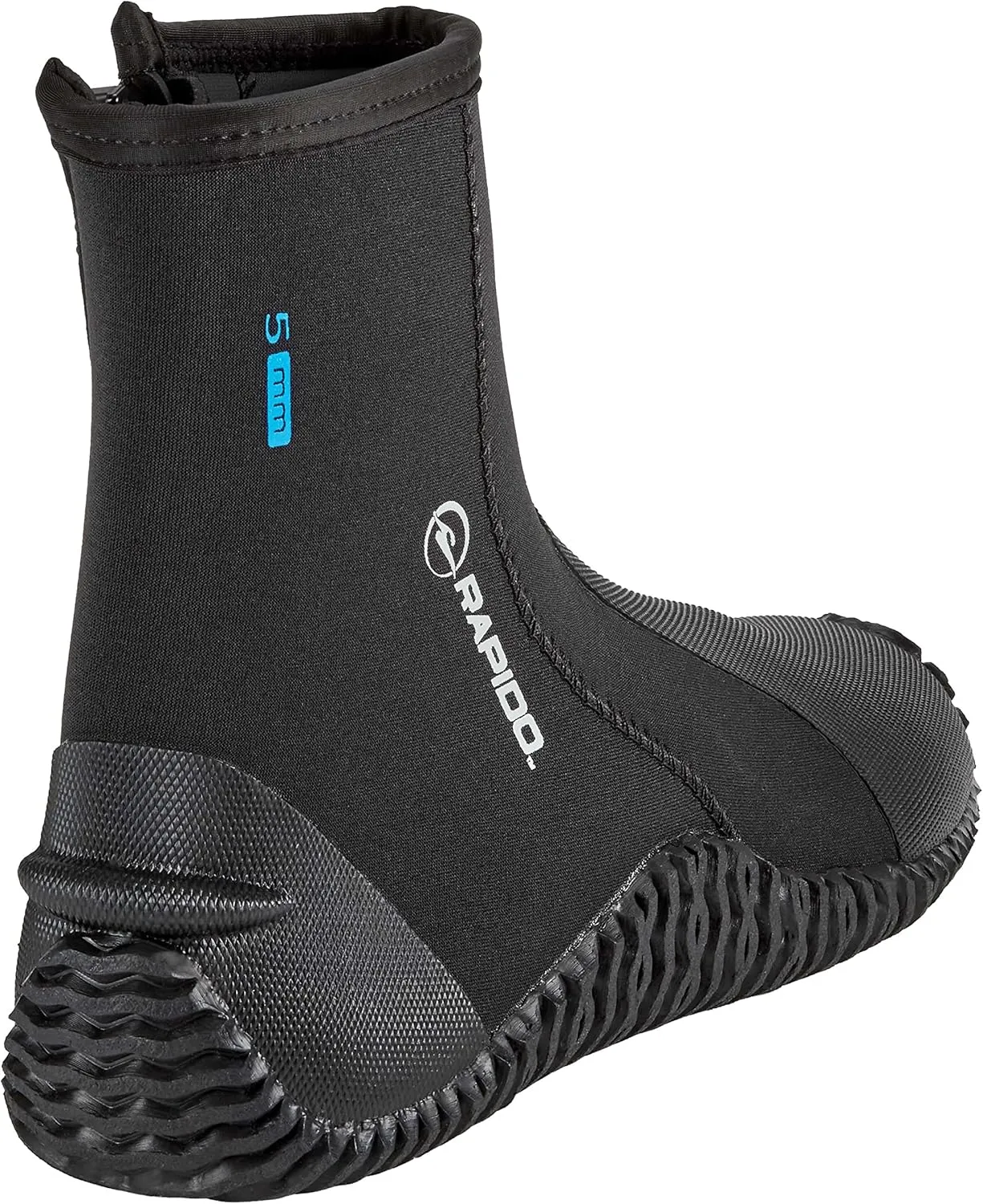 Phantom Aquatics Rapido Boutique Collection Wise Neoprene Wetsuit Zipper Dive Boot, Great Scuba Diving Snorkeling Surf Boots | Anti-Slip Rubber Sole Booties for Men and Women (3mm / 5mm / 7mm)