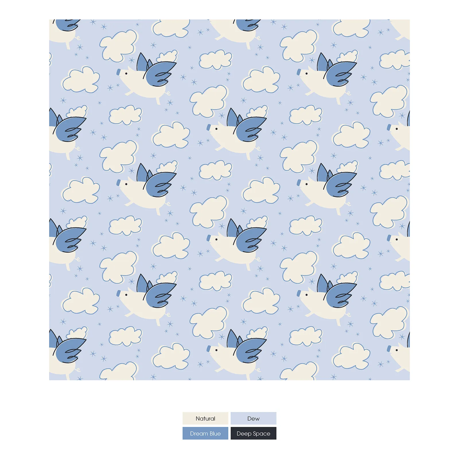 Print Convertible Zip Sleeper - Dew Flying Pigs - P