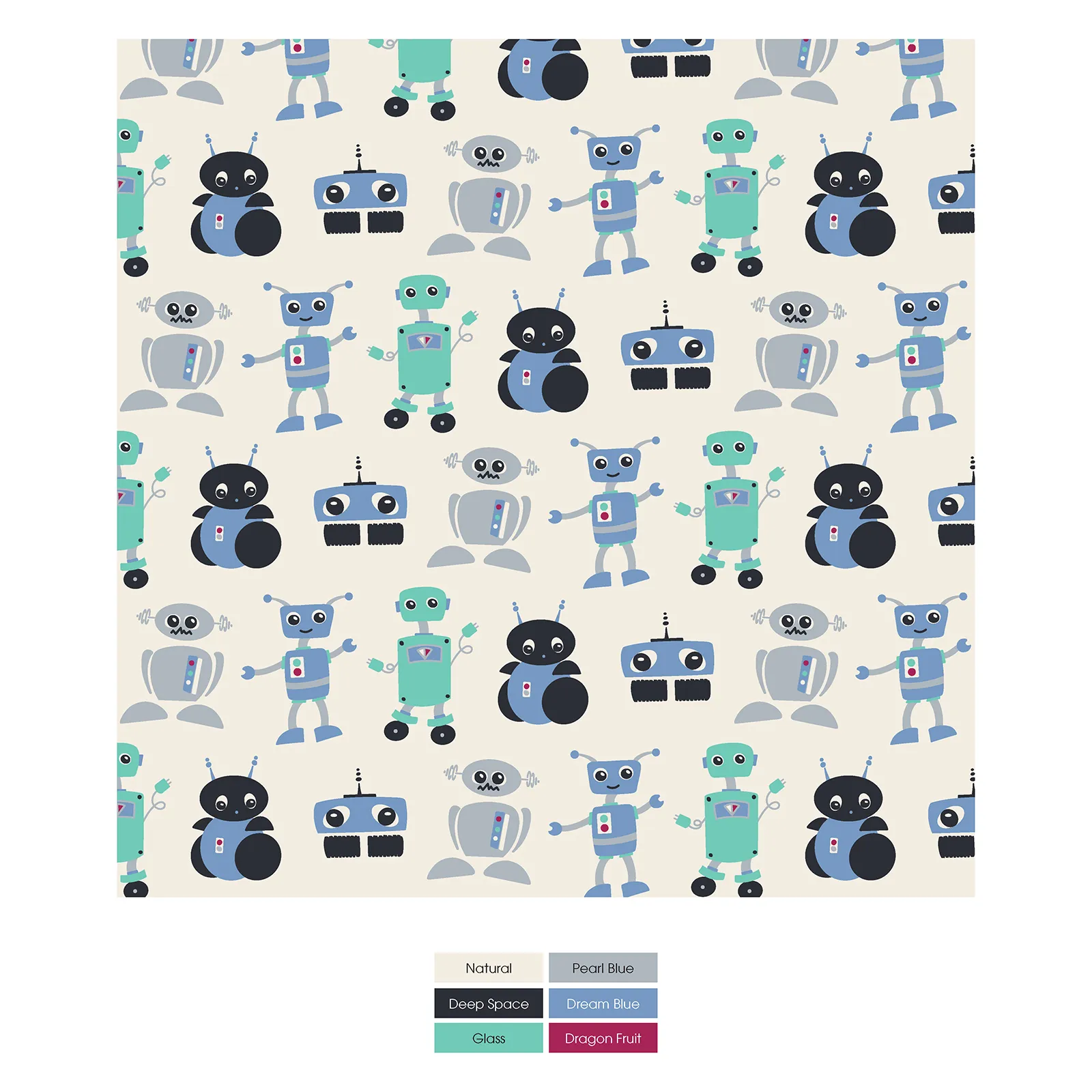 Print Convertible Zip Sleeper - Natural Robots - Baby K