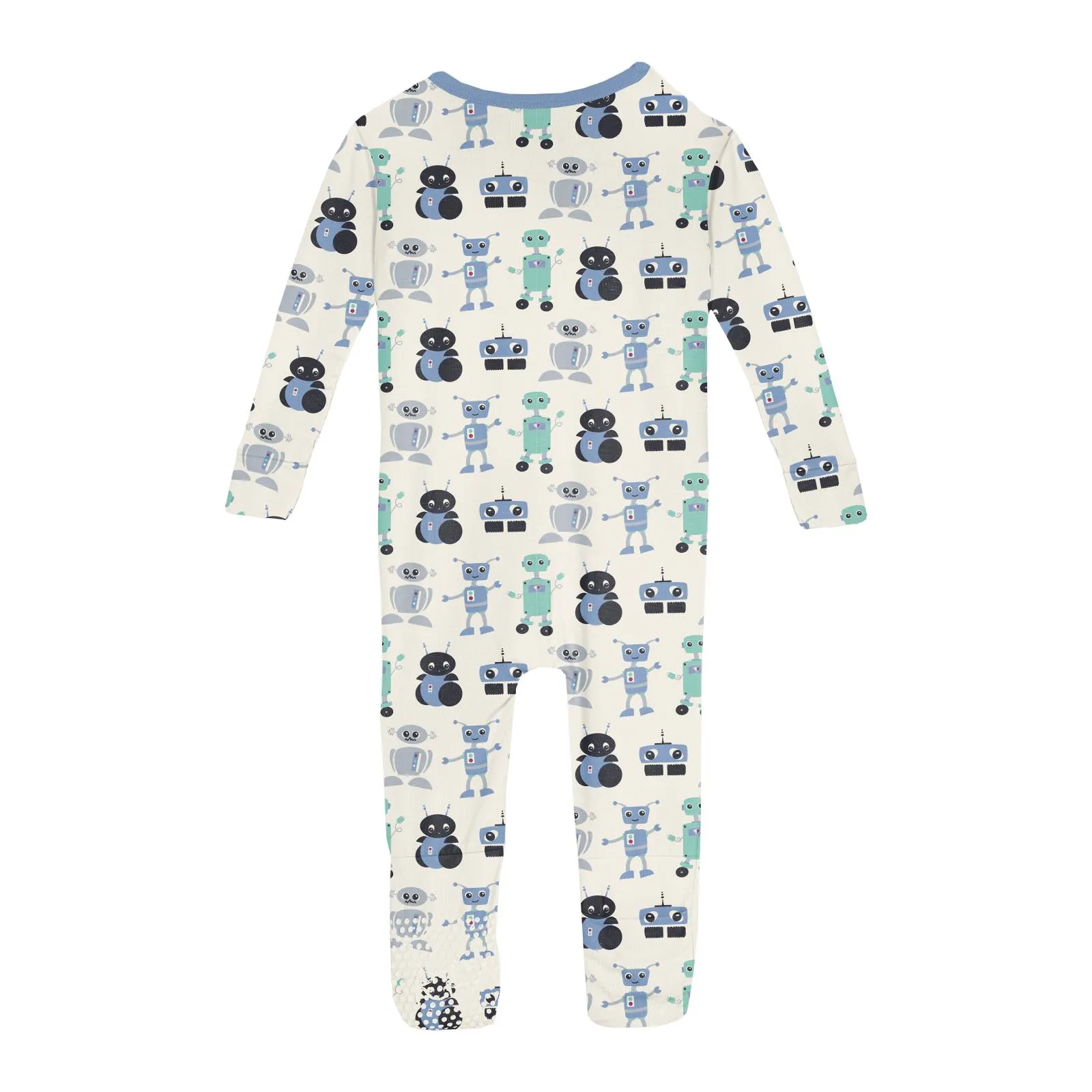 Print Convertible Zip Sleeper - Natural Robots - Baby K