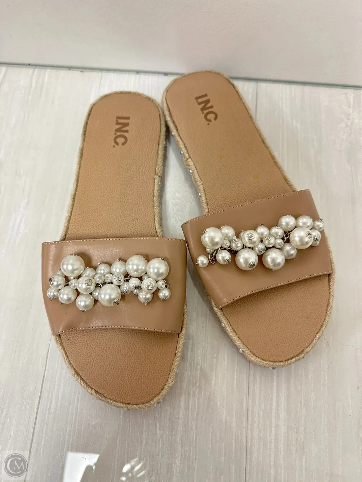 Sandals Flats By Inc In Tan, Size: 12