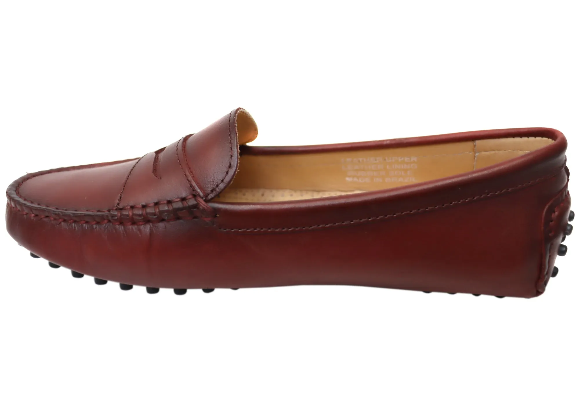 Savelli Stephanie Womens Comfort Leather Loafer Shoes Made In Brazil
