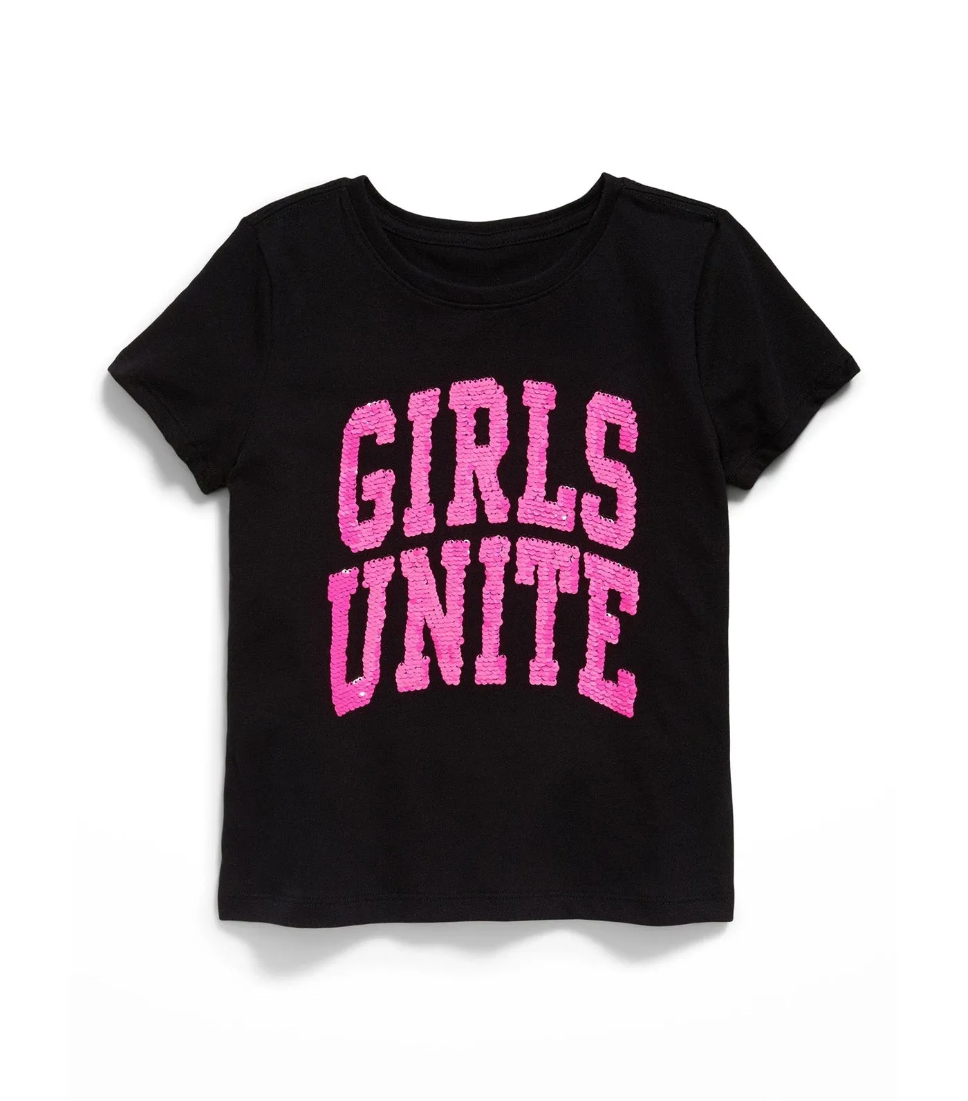 Short-Sleeve Flip-Sequin Graphic T-Shirt for Girls - Black Jack