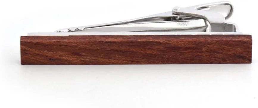 Smart Men's Wood Tie Clip Natural Tie Bar 2.1 Inch in Gift Box