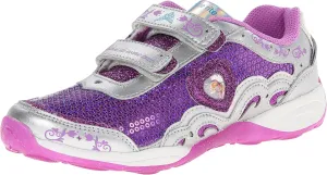 Stride Rite Baby Girl's Disney Wish Lights Anna & Elsa H&L (Toddler) Magenta/Silver Sneaker 7.5 Toddler M
