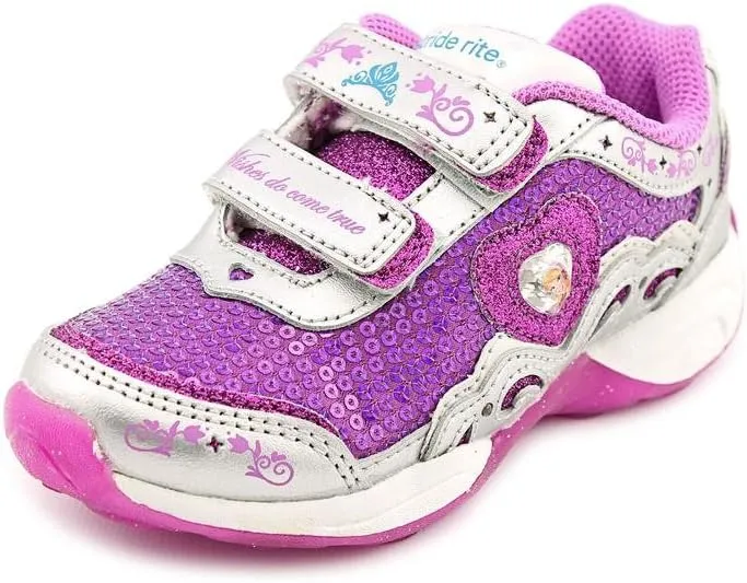 Stride Rite Baby Girl's Disney Wish Lights Anna & Elsa H&L (Toddler) Magenta/Silver Sneaker 7.5 Toddler M