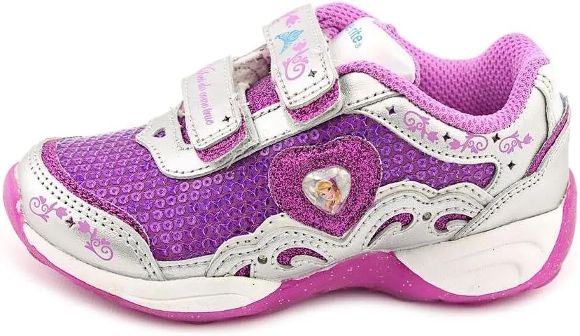 Stride Rite Baby Girl's Disney Wish Lights Anna & Elsa H&L (Toddler) Magenta/Silver Sneaker 7.5 Toddler M