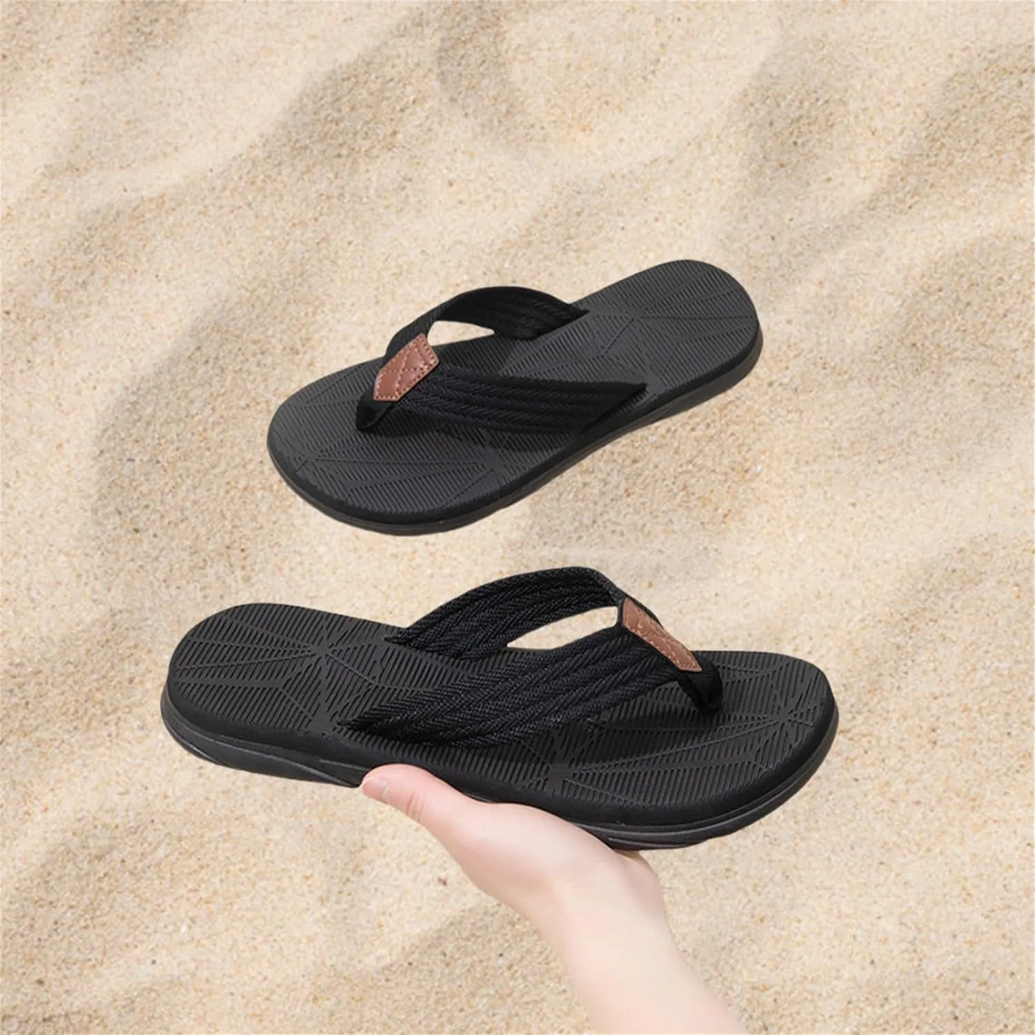 Summer Beach Flip Flops for Mens Comfort Thong Slippers Open-Toe Shoes Outdoor Water Resistant Lightweight Sandals