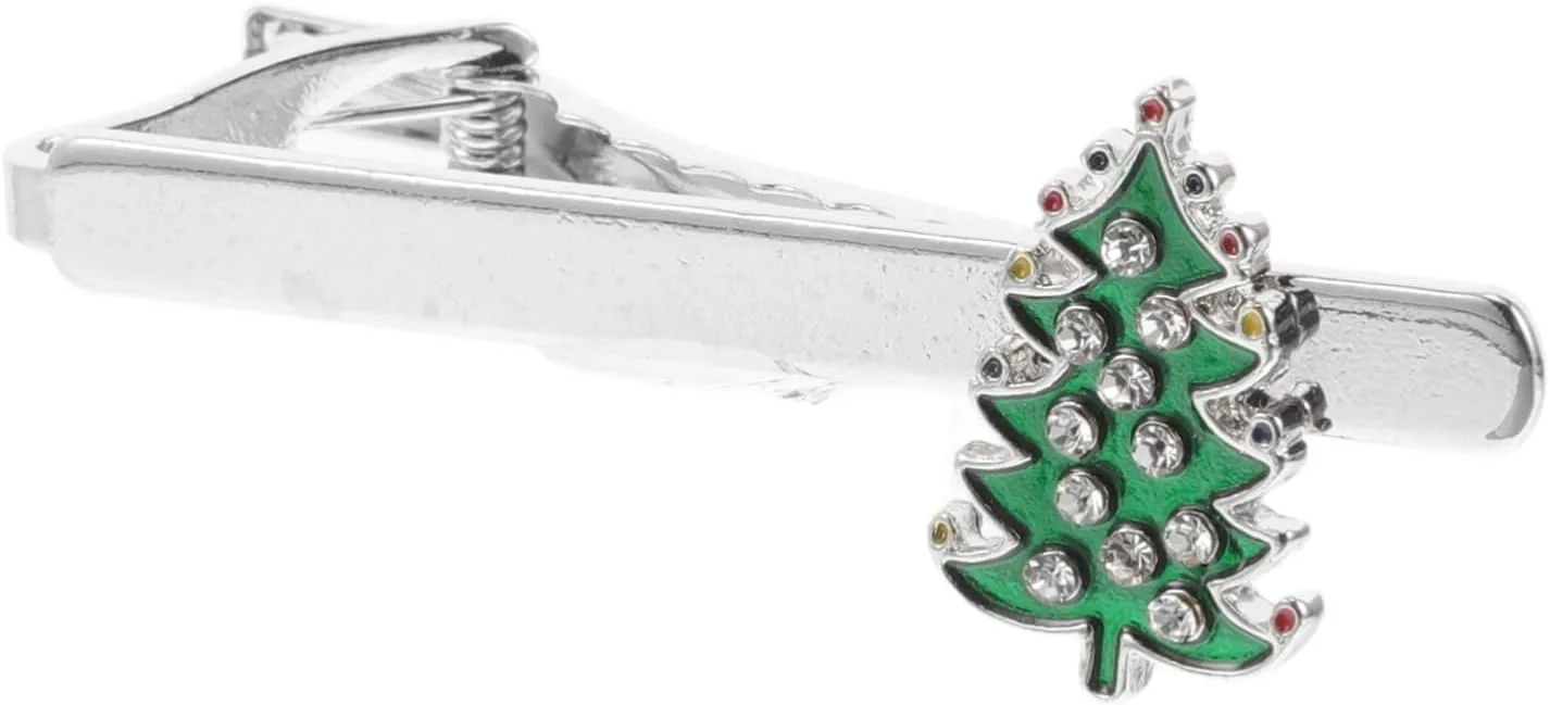 Tie Clips for Men Christmas Tree Tie Bar Clip All-purpose for Holiday Wedding Business