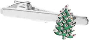 Tie Clips for Men Christmas Tree Tie Bar Clip All-purpose for Holiday Wedding Business