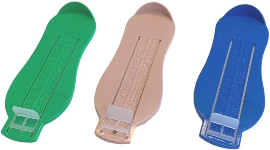 Toddler & Infant Foot Measuring Ruler Tool (20 cm) Baby Shoe Size Gauge (Blue/Green/Pink)