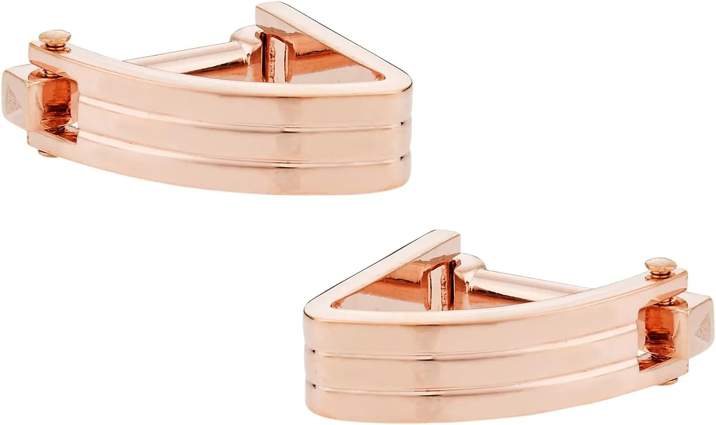 Wedge Rose Gold Wrap Around Cufflinks with Travel Presentation Gift Box