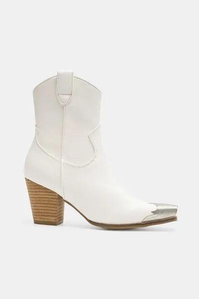 Western Comfort Faux Leather Block Heel Boots with Zippers