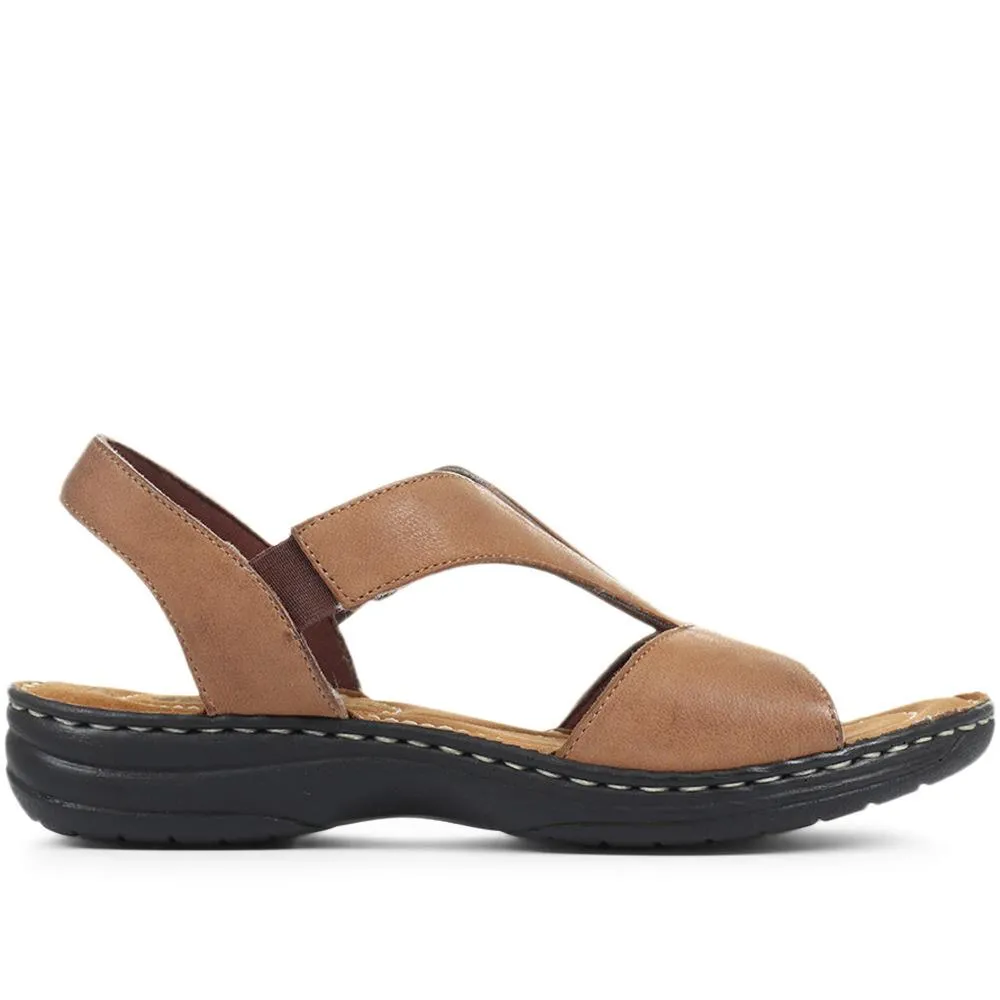 Wide Fit Sling-Back Leather Sandals - KF31001 / 317 808