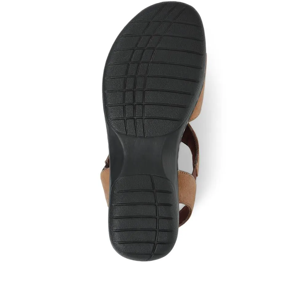 Wide Fit Sling-Back Leather Sandals - KF31001 / 317 808