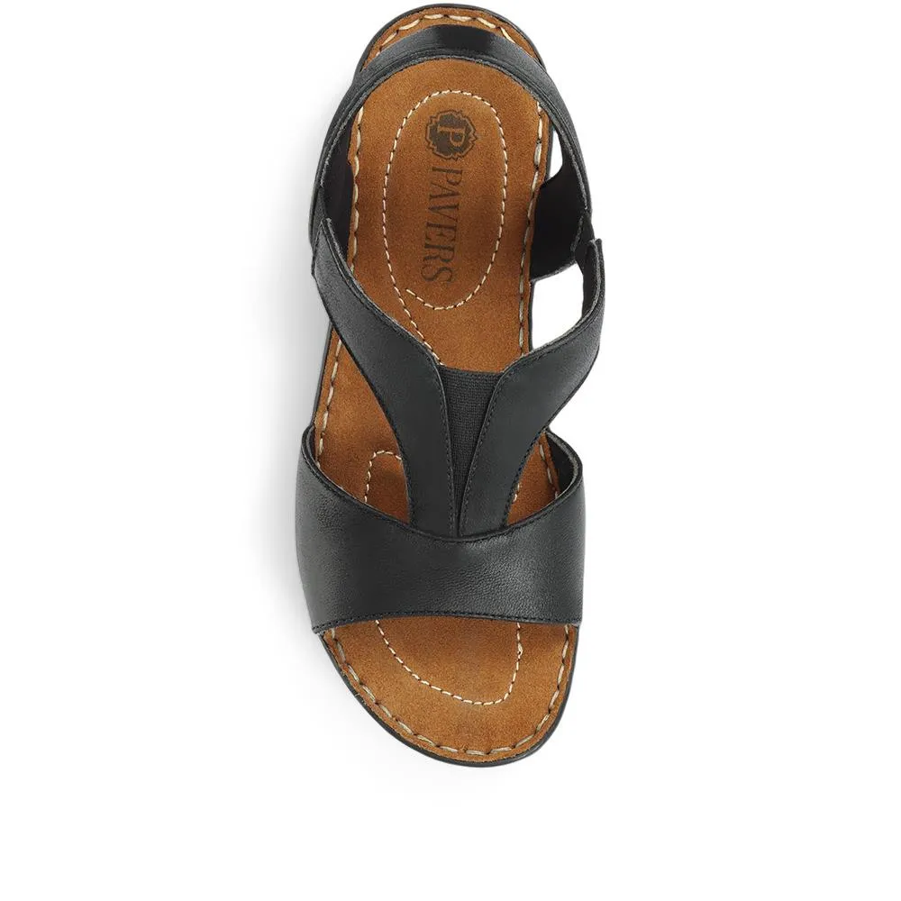 Wide Fit Sling-Back Leather Sandals - KF31001 / 317 808