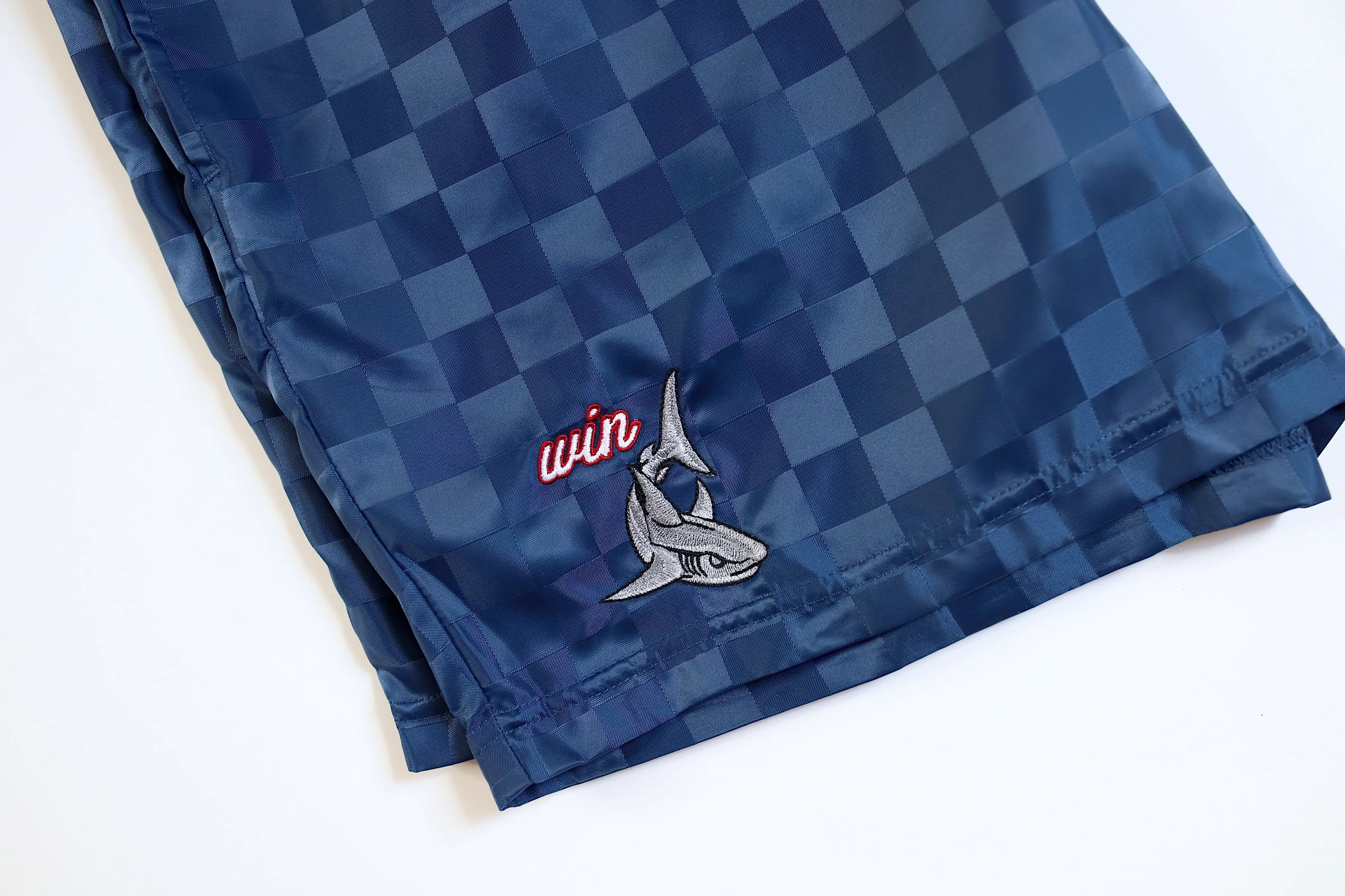 WIN Checkerboard "Shark" Shorts - Graphite Navy