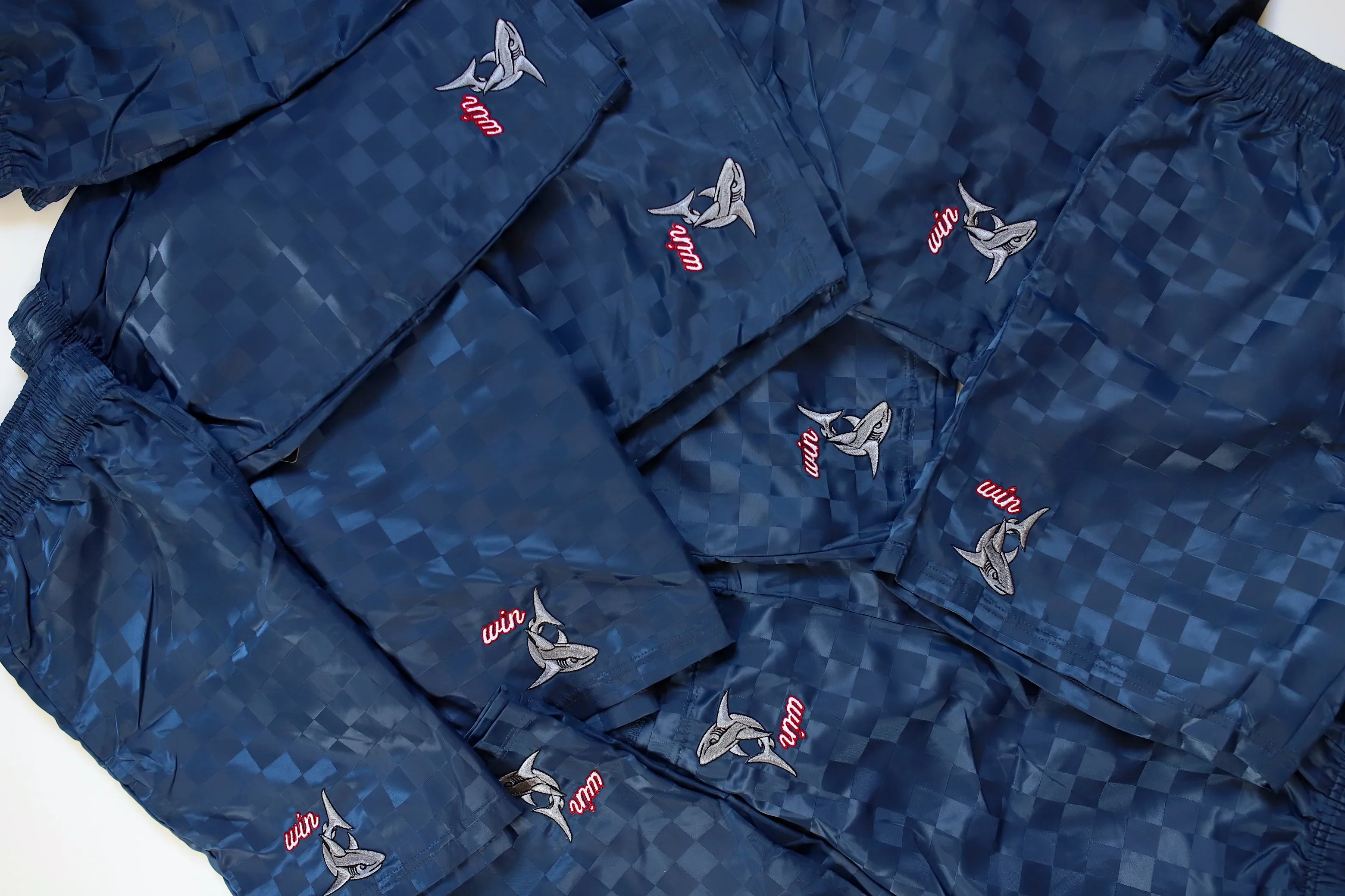 WIN Checkerboard "Shark" Shorts - Graphite Navy
