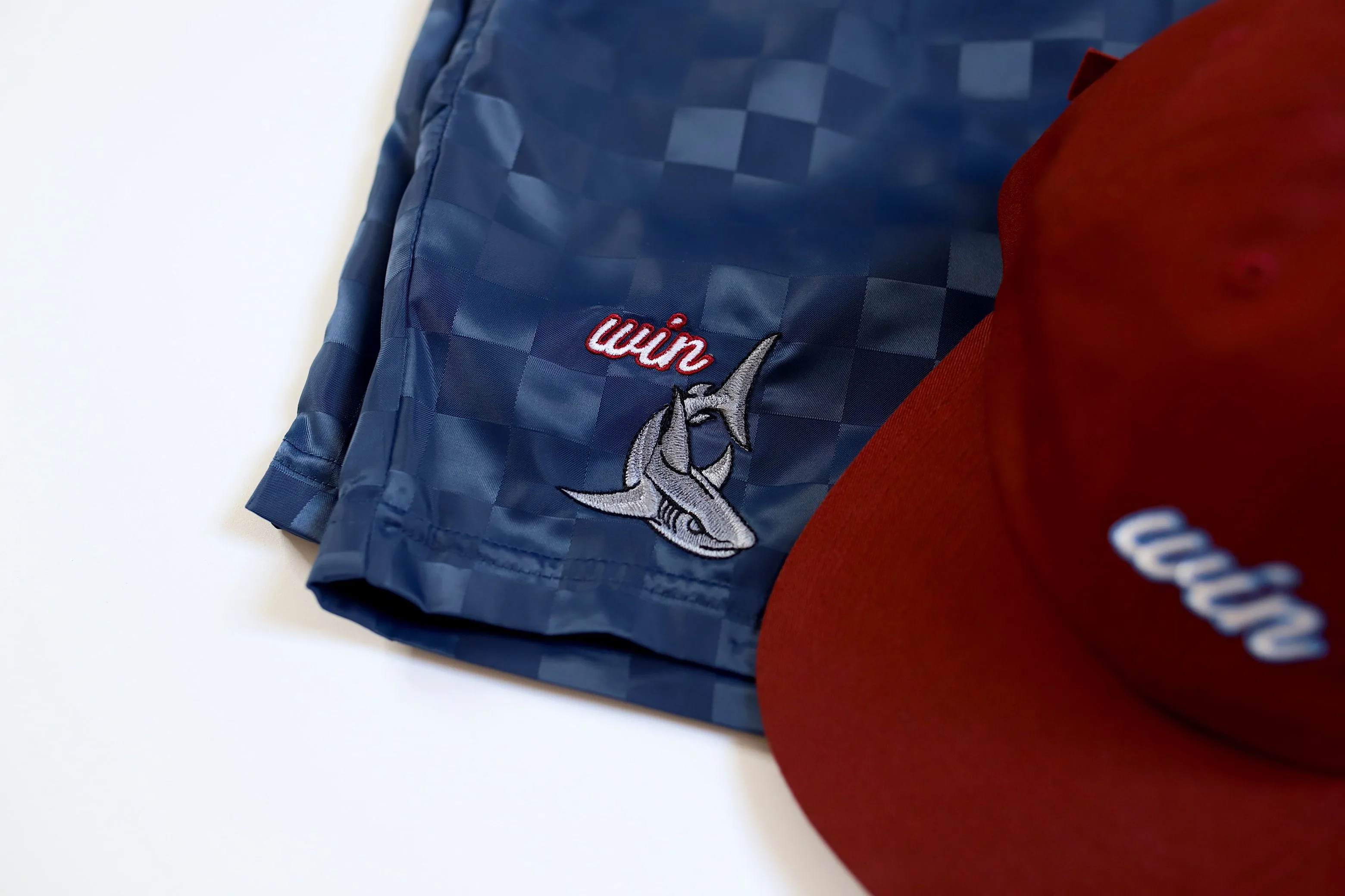 WIN Checkerboard "Shark" Shorts - Graphite Navy