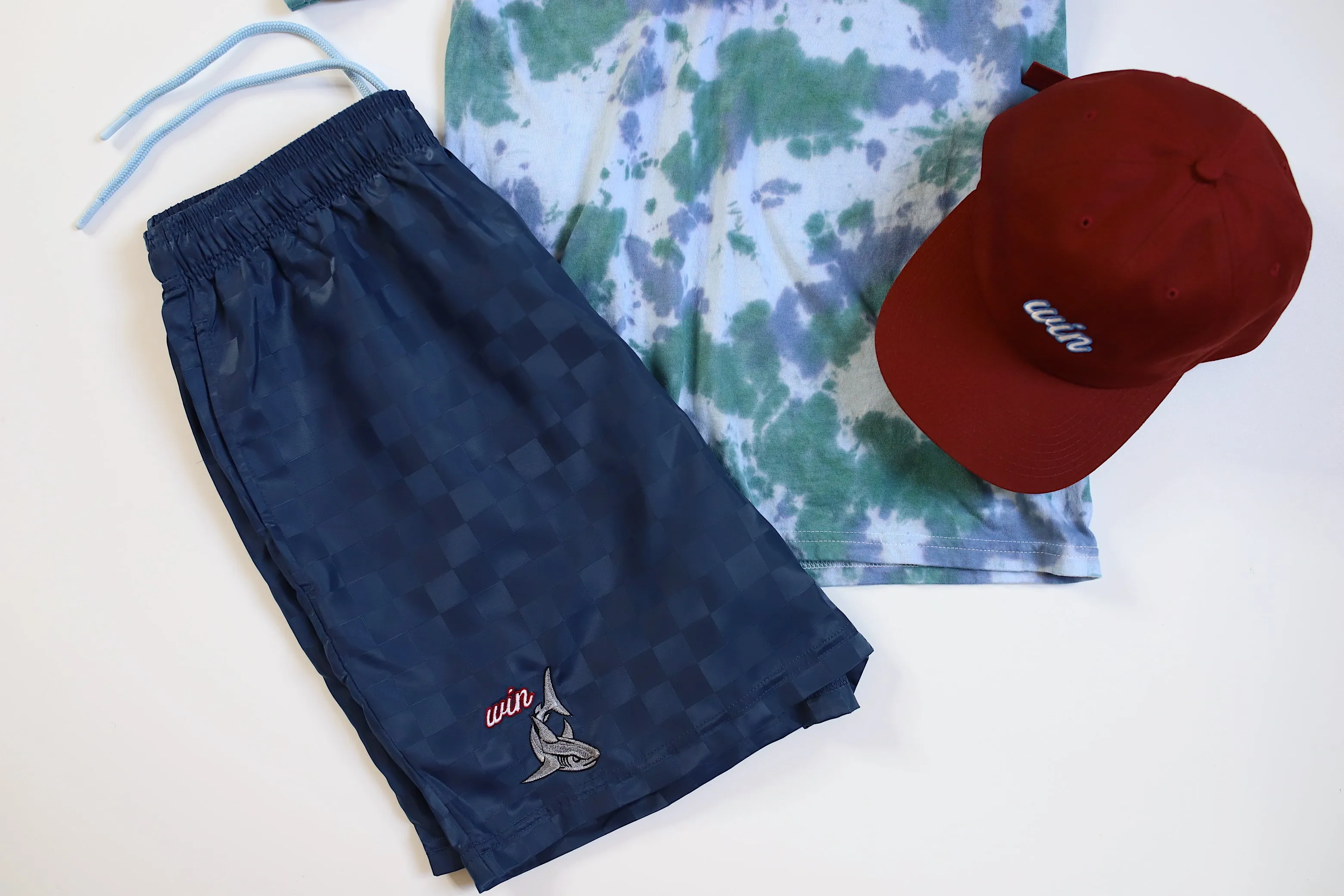 WIN Checkerboard "Shark" Shorts - Graphite Navy